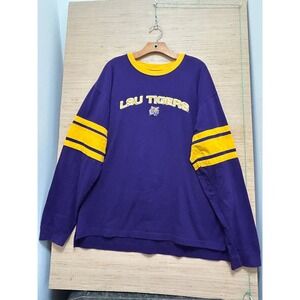LSU Tigers Long Sleeve Shirt Purple Yellow College Football Size XL